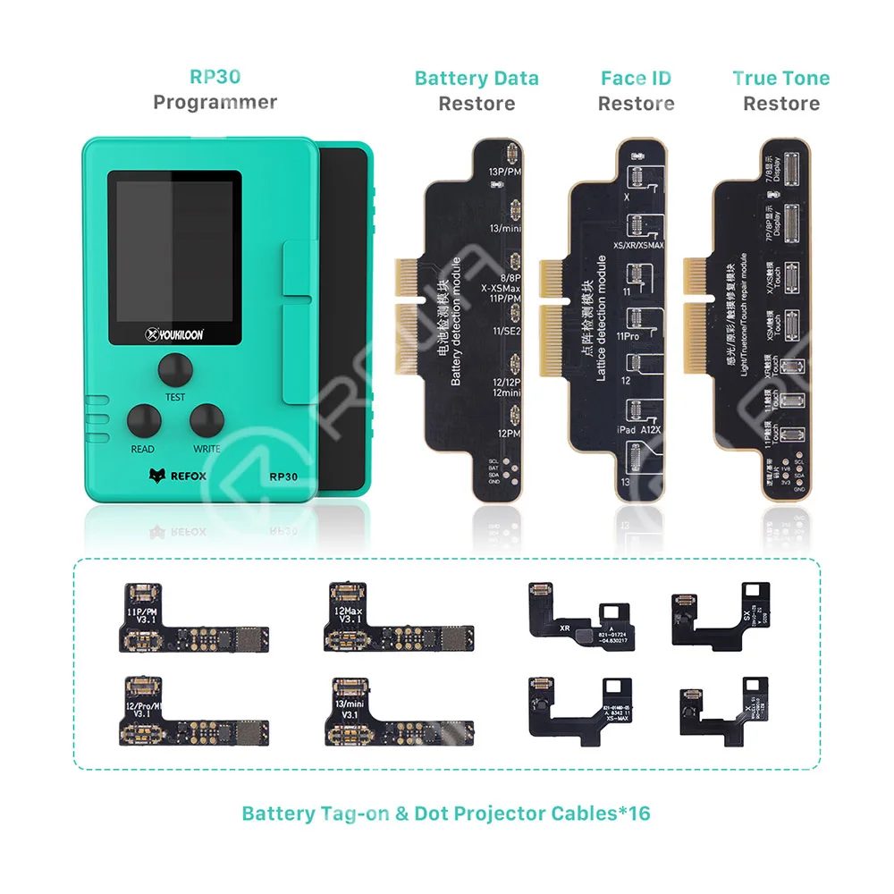 REFOX RP30 Multifunctional Restore Programmer for iPhone X to 13 14 15 pro Battery / Face ID Dot Projector Detection Repair Tool