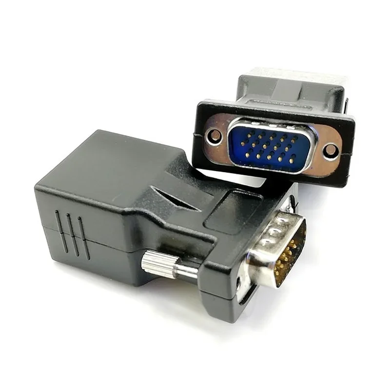 15-контактный Переходник VGA «Мама»-«мама», адаптер VGA RGB HDB для сетевого кабеля Ethernet LAN CAT5 CAT6 RJ45