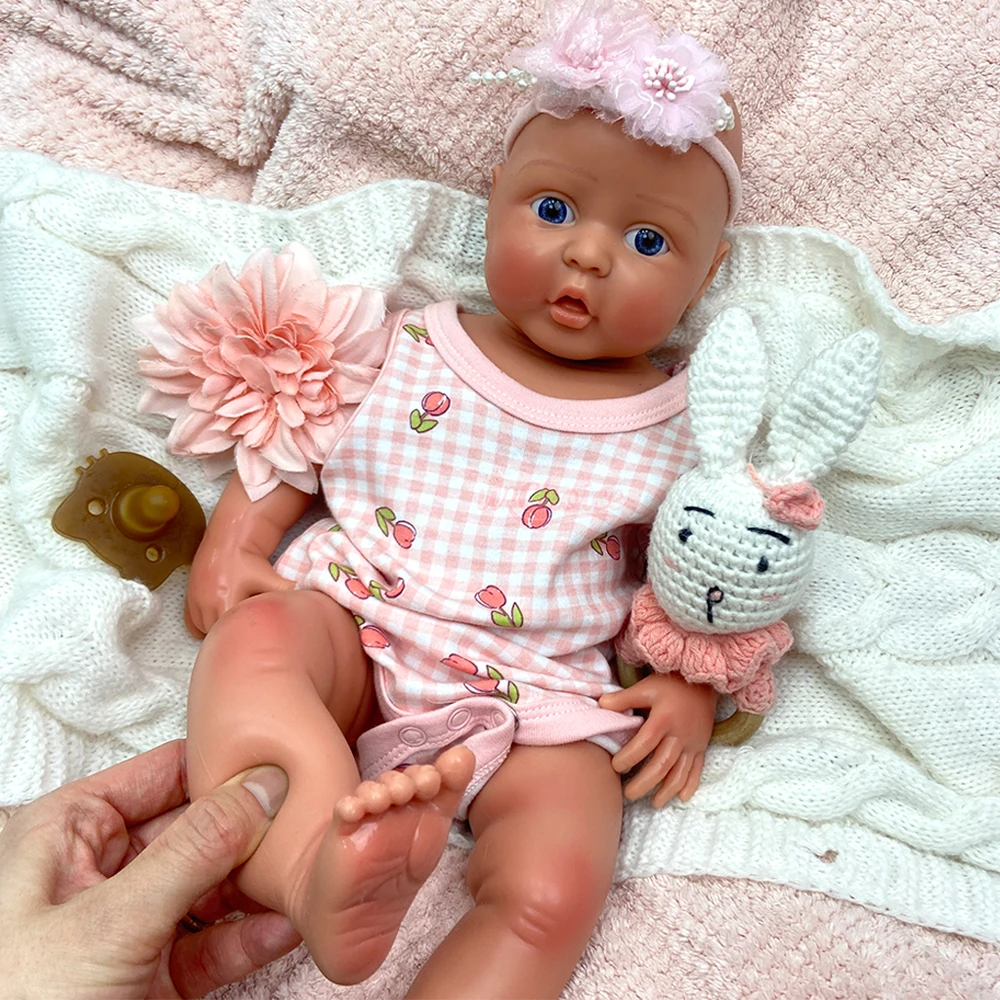 ぽっちゃり体型42cm開口部が開いた女の子シリコンリボーンドール高品質＆安全リアルな新生児人形解剖学的に正確なクリスマス用