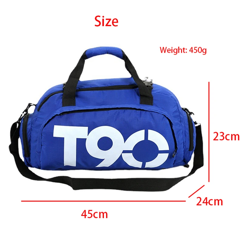 T90 Gym Backpack Women Fitness Travel Boston Trip Luggage Handbag Sports Shoe Shoulder Duffle Weekend Big Cross Tote Bag for Man