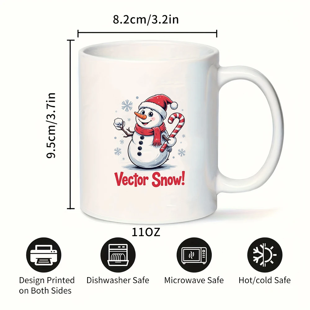 11oz Mug + Cartoon Snowman Cap + Kids Cup + Family Office Coffee Cup Christmas Gift Set
