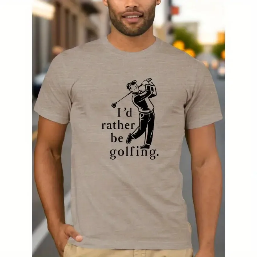 

I d rather be golfing Fitted Men's T-Shirt, Sweat-wicking and Freedom of Movement