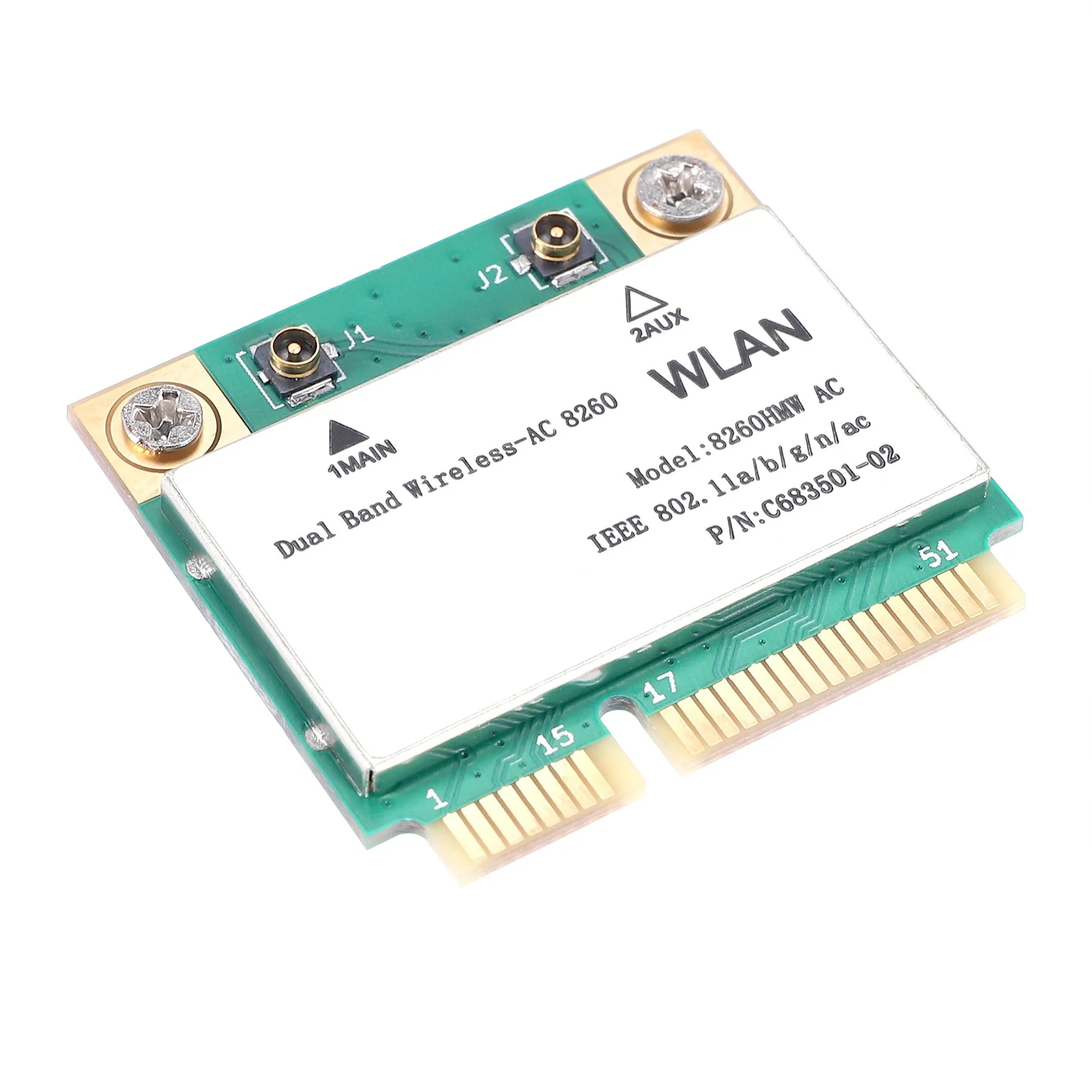 1200Mbps Network Card 8260Hmw Ac 2.4G+5G Mini Pci-E Card 4.2 Bluetooth Wifi Card 802.11Ac 867Mbps for Laptop/Computers