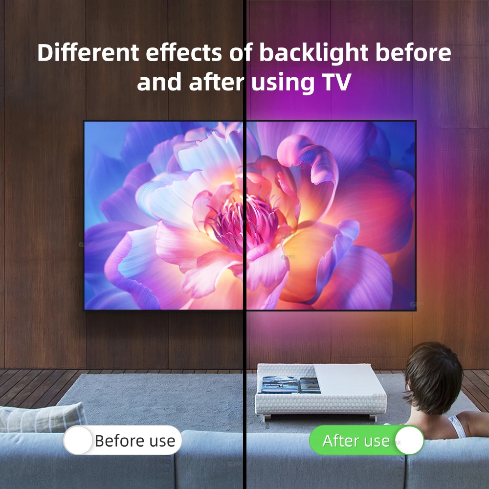 Smart AI Screen Sync Box Ambient LED Strip TV PC Monitor Backlight HDMI 2.0 4K Gaming Music Lights WIFI Alexa Google Assistant