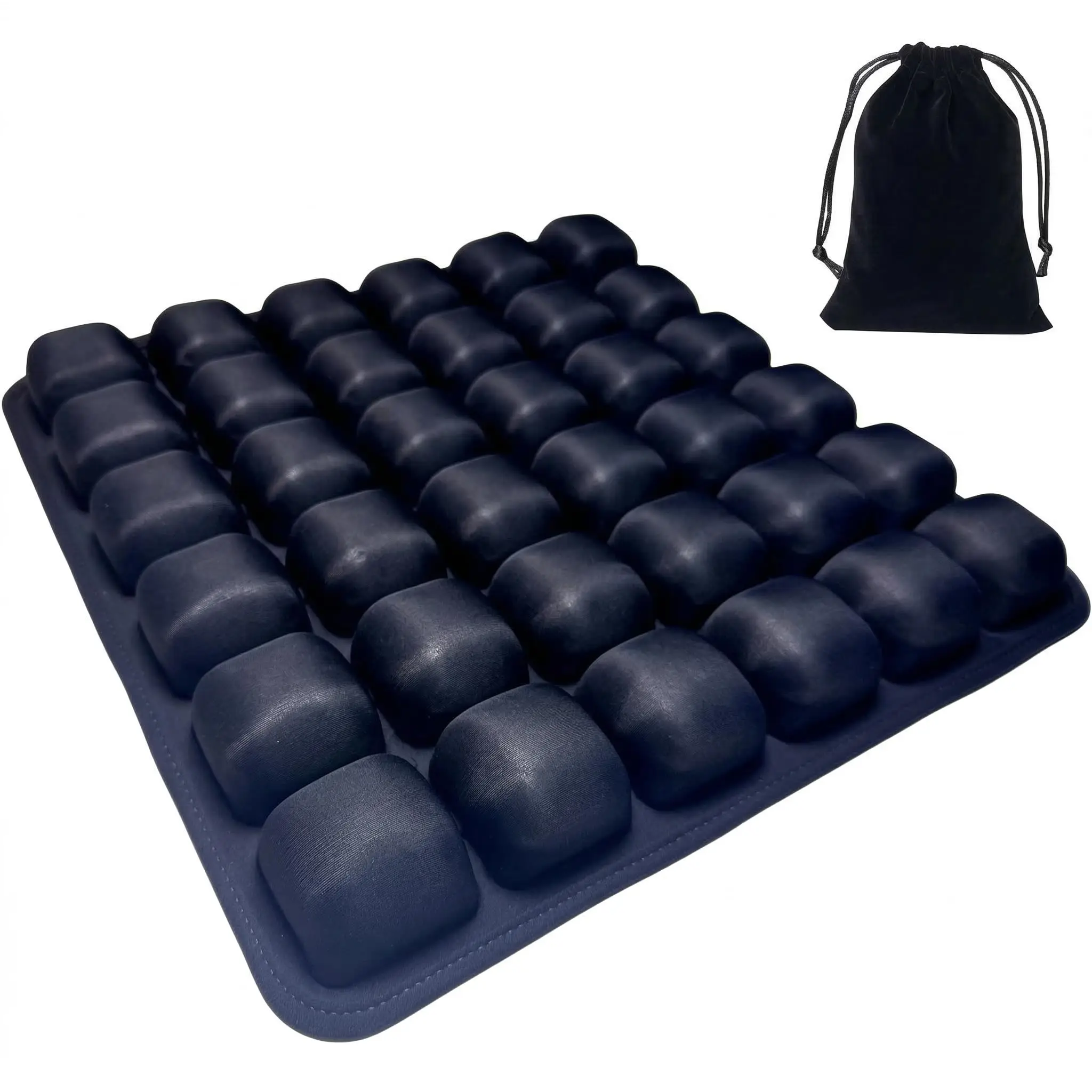 

Inflatable Seat Cushion Breathable Pressure Relieving Air Cushion No Pump Needed For Travel Office Car Wheelchair