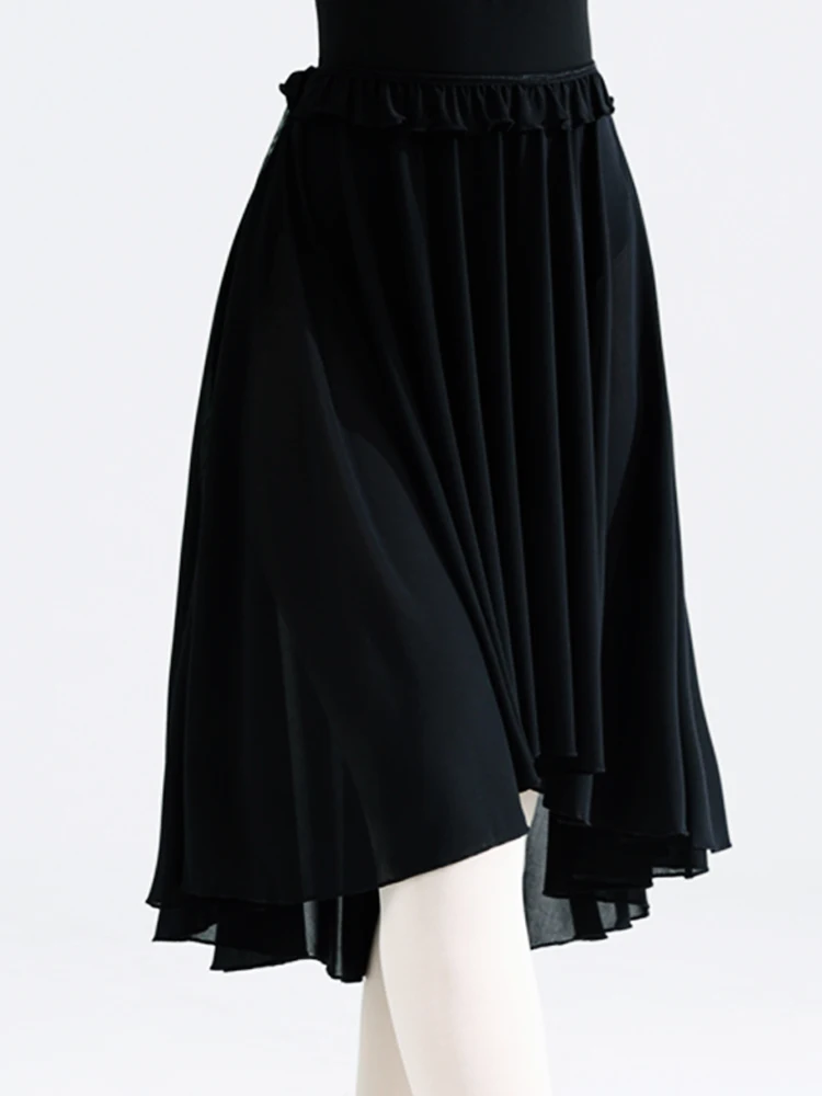 Nieregularna spódnica baletowa dla dorosłych kobiet, spódnica do ćwiczeń tańca chińskiego.