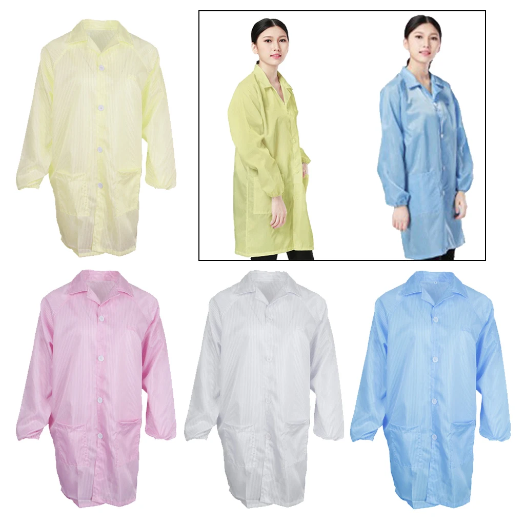 Anti-Static Premium Lab Coat Jacket Overall Dental Clothing Gown Workwear