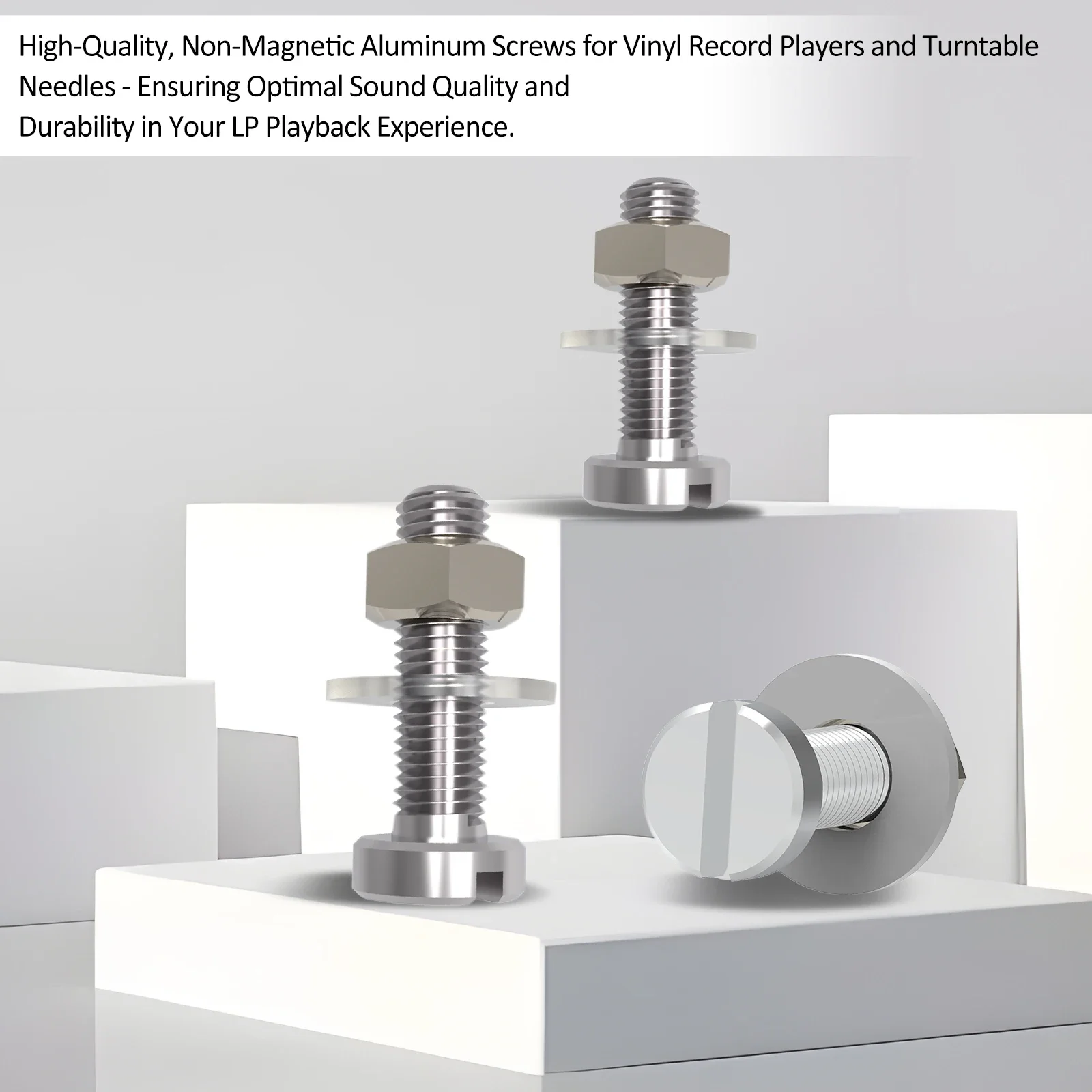 M2,5-Montagesatz für Plattenspieler-Headshell-Kartuschen aus Aluminiumlegierung für Ortofon Vinyl 7 mm und 9 mm Schrauben mit Messingmuttern und PE-Dichtung – Detail 3