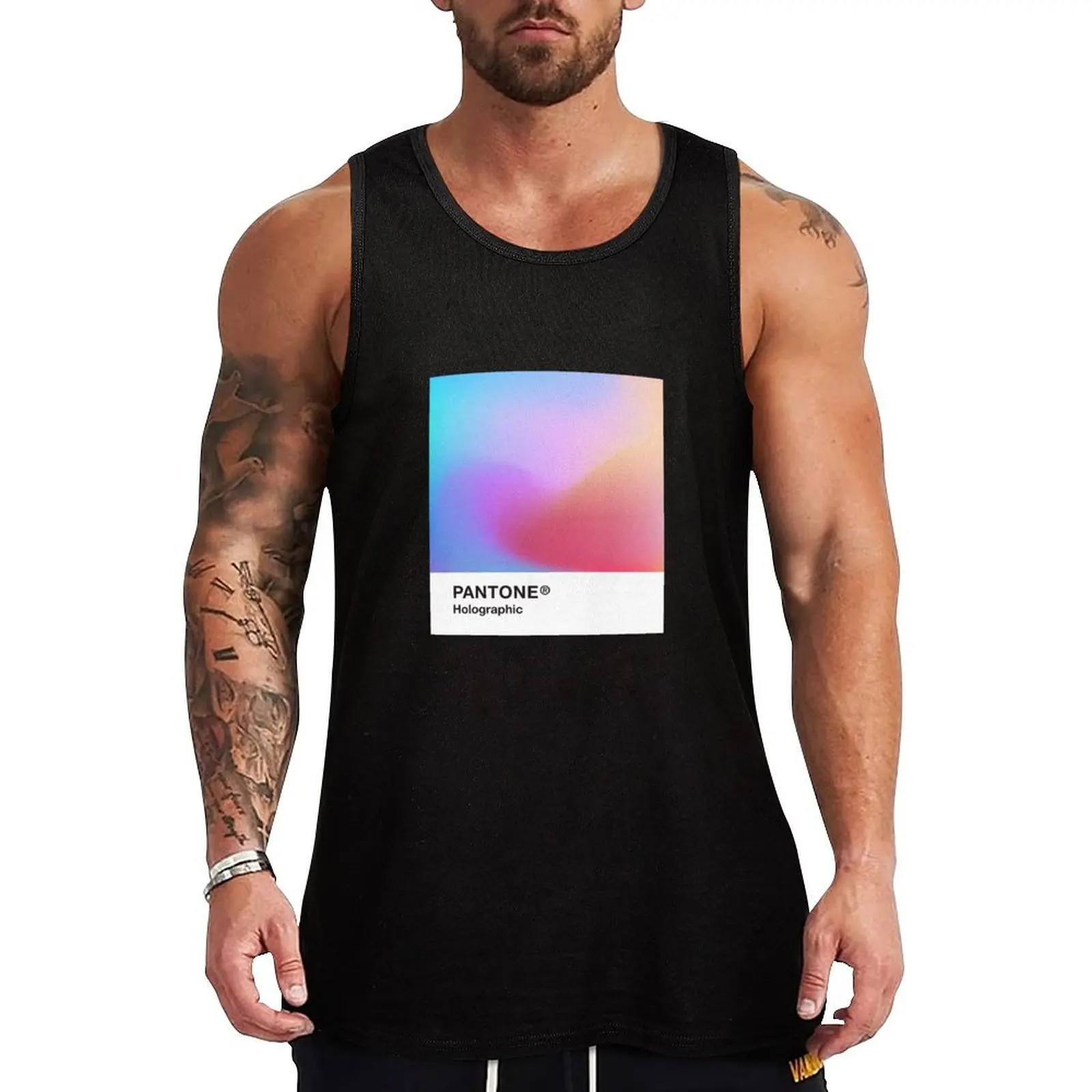 

Pantone Holographic Series #1 Tank Top Simple Graphic Tank Top Minimal Print Sleeveless