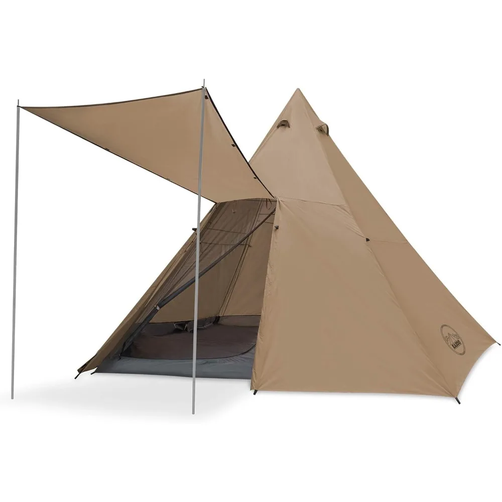 

Family Camping Tent Large Waterproof Tipi Tents 8 Person Room Teepee Tent Instant Setup Double Layer,Awnings