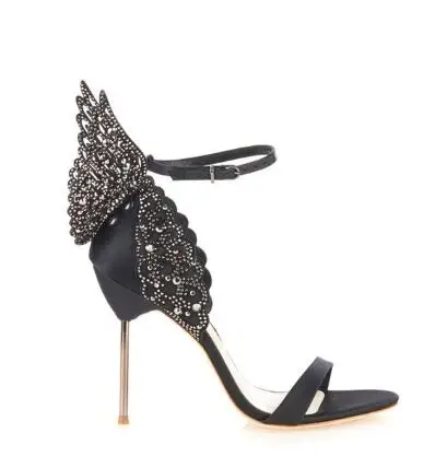 NONE Marke Design Handgemachte Frauen Schmetterling High Heels Sandalen Exquisite schöne Flügel Schuhe Weibliche Bankett Party Kleid Hochzeit Schuhe 3