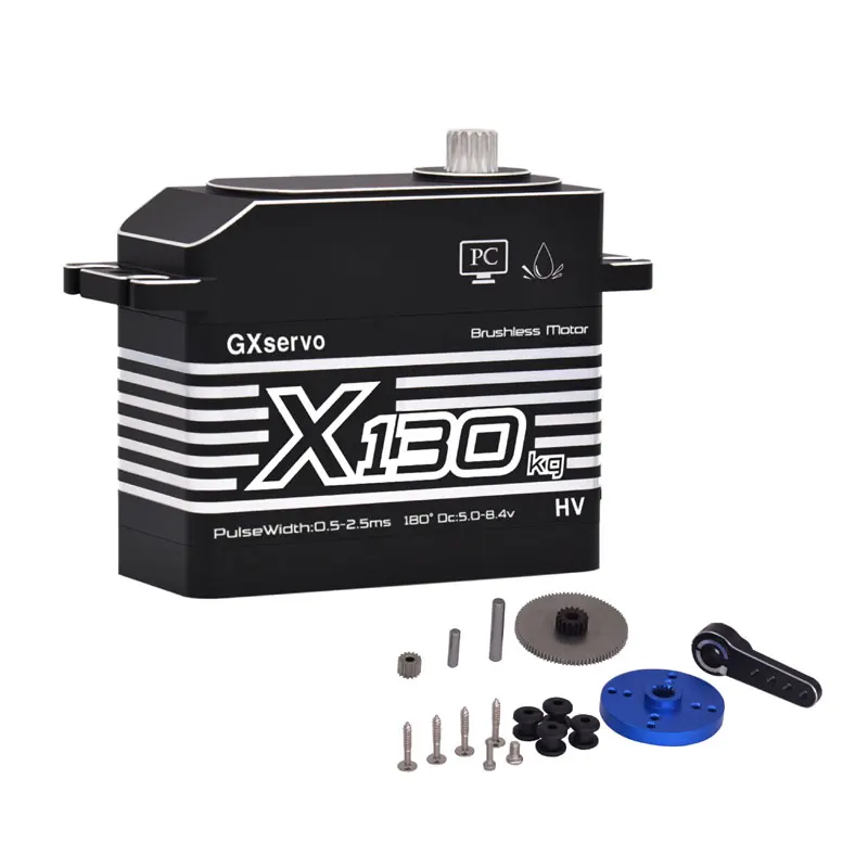 X130 130kg Digital Servo High Torque Brushless Motor Full Metal Gear IP67 Waterproof Servos for 1/5 RC Car Robot Joint DIY
