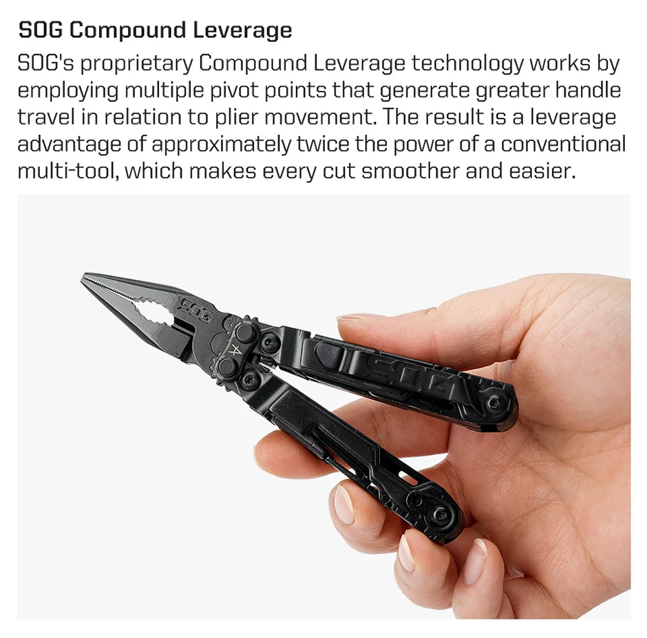 SOG 18 in 1 PowerPint Multitool Zange Klappmesser EDC Tragbares Multifunktionales Handwerkzeug für Camping, Angeln, Überleben und Reparaturen – Detail 10