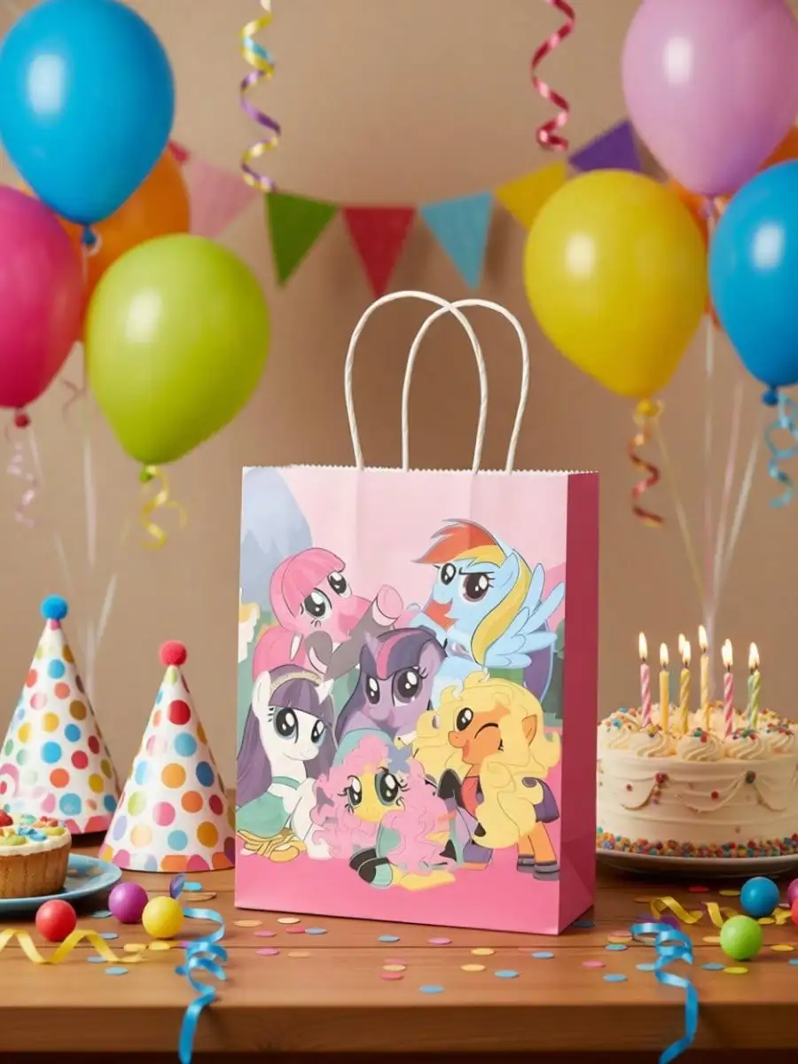 1/5/10/20/30 pcs New Gift Bags, Fashionable Cartoon Kraft Paper Tote Bags, Cute Animal Handle Packaging Bags, Anime Character