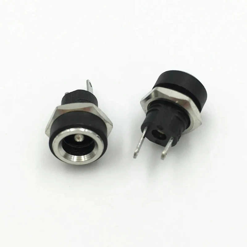 

100Pcs Copper DC 5.5mm x 2.1mm Socket Power Charger Plug DC JACK 5.5*2.1mm Panel Mount Screw Nut DC Socket Electrical Plug