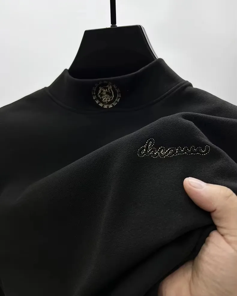 Maglione ricamato con testa di tigre di moda di marca di fascia alta autunno nuova T-shirt coreana a maniche lunghe pullover di velluto tedesco a doppia faccia