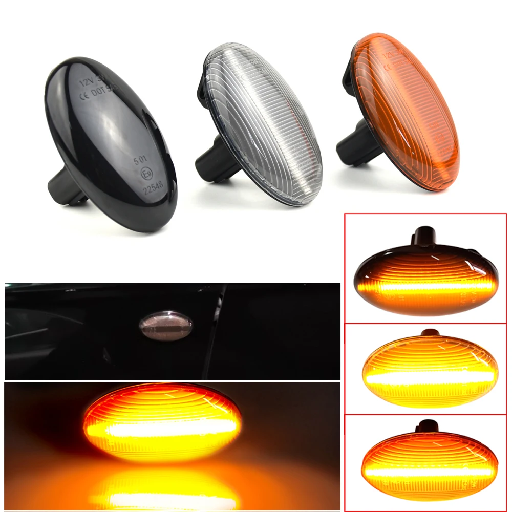 2x Dynamic LED Repeater Fender Side Marker Light Turn Signal Indicator Binker For Subaru Impreza WRX STI Liberty Forester