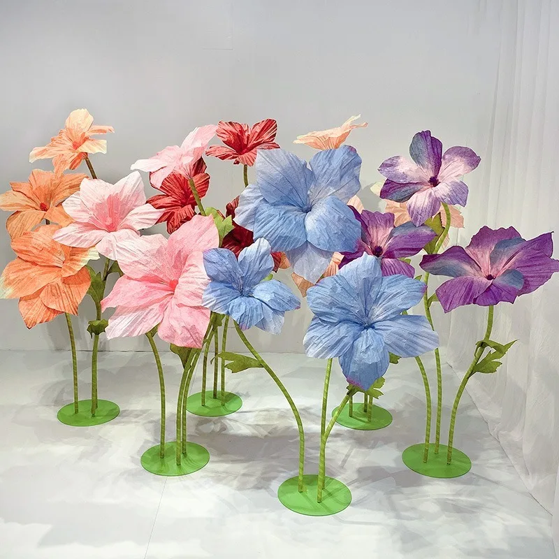 

180cm Large Paper Flowers Waterproof Lily Artificial Flowers Wedding Decoration Lily Flower Window Display Party Decor Mariage