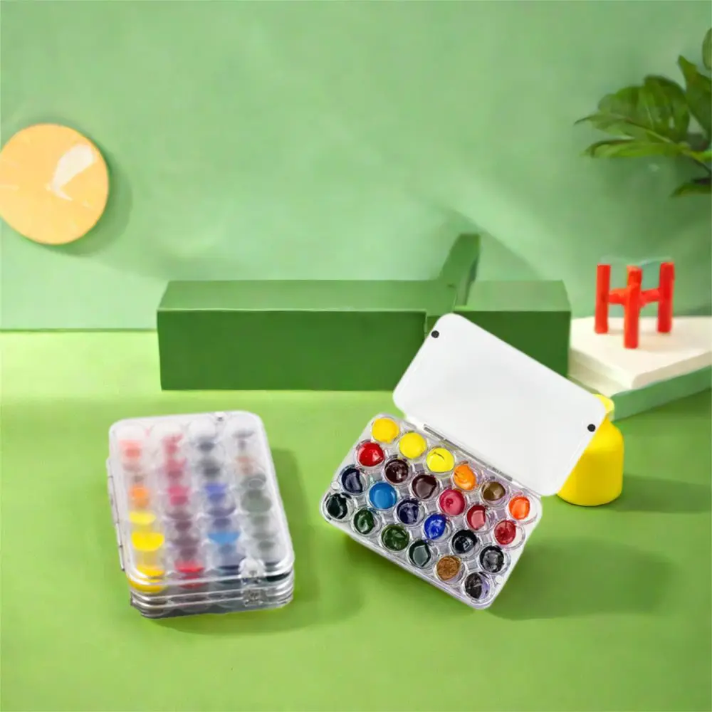 لوازم فنية 24 شبكة لوحة ألوان مائية صغيرة شفافة فارغة علبة طلاء ألوان مائية مختومة صندوق طلاء أكريليك نزهة الطالب #2