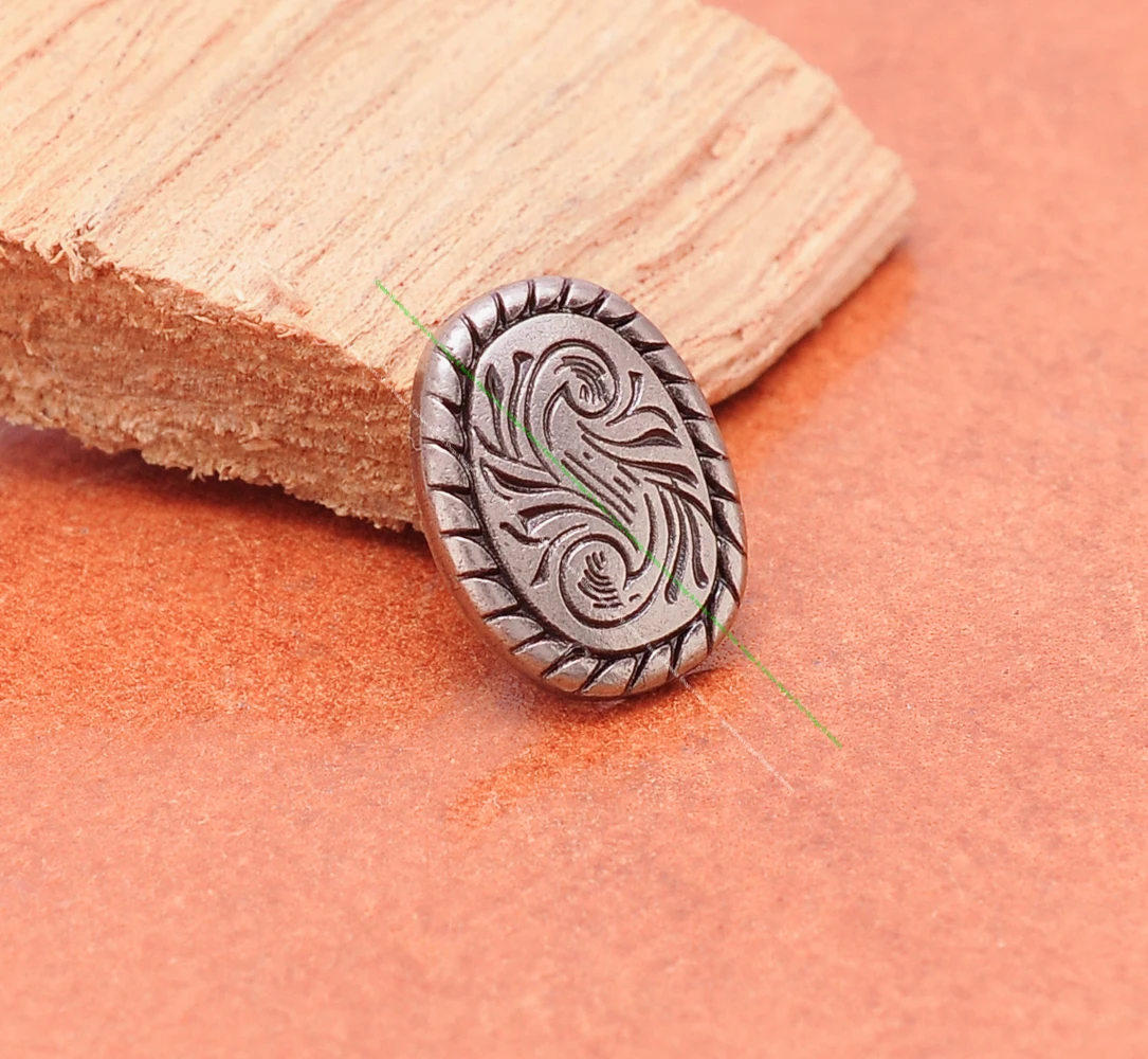 

Серебряные овальные заклепки с цветочным рисунком из клеточной веревки 30X 15*12 мм