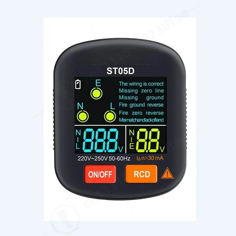 Digital Socket Tester Pro Voltage Test RCD 30mA Socket Detector UK EU US Plug Ground Zero Line Polarity Phase Check