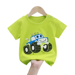 Camiseta De algodón puro para bebés y niños, camiseta De verano para niños pequeños, Top De manga corta a rayas, nueva llegada