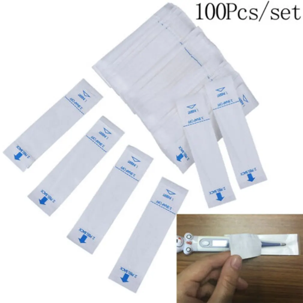 100 Pcs/Bag Disposable Baby Digital Thermometer Film Protective Sleeve Anal Watch Cover Mouth Cover For People / Baby