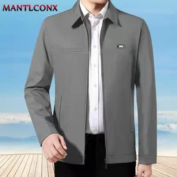 Solid Color Middle-aged Men's Jacket Casual Business Jackets for Men's Office Dress Work Jacket Men Loose Coats Turn Down Collar