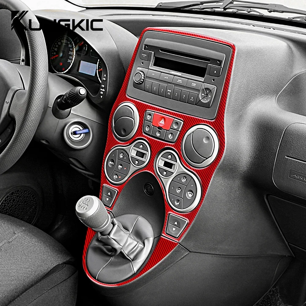 

For Fiat Panda 2003-2006 2007 2008 2009 2010 2011 Real Soft Carbon Fiber Sticker LHD RHD Car Central Control Gear Shift Panel