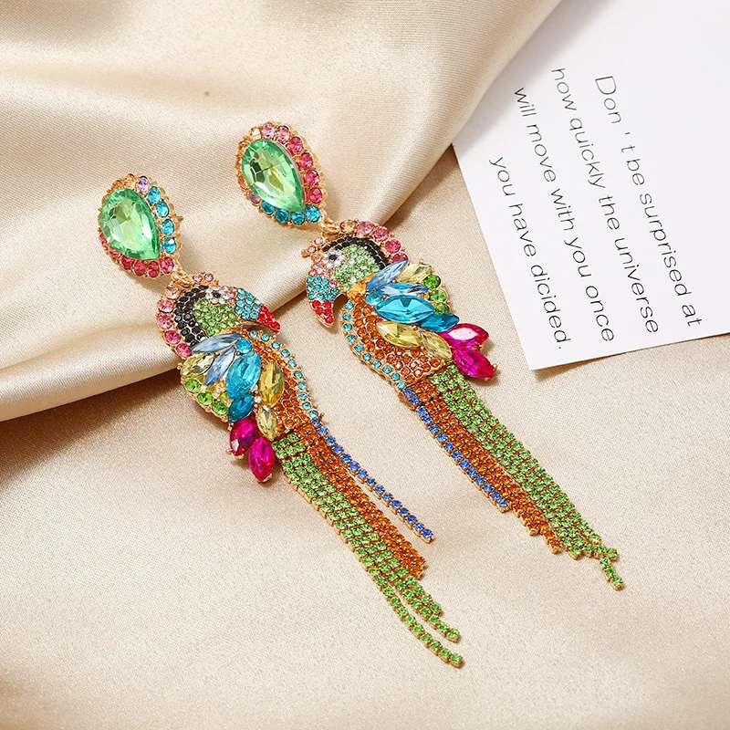 2023 New Trend Design High Quality Earrings Cartoon Parrot Color Jewelry Texture Metal Earrings For Women Accessories Preferred