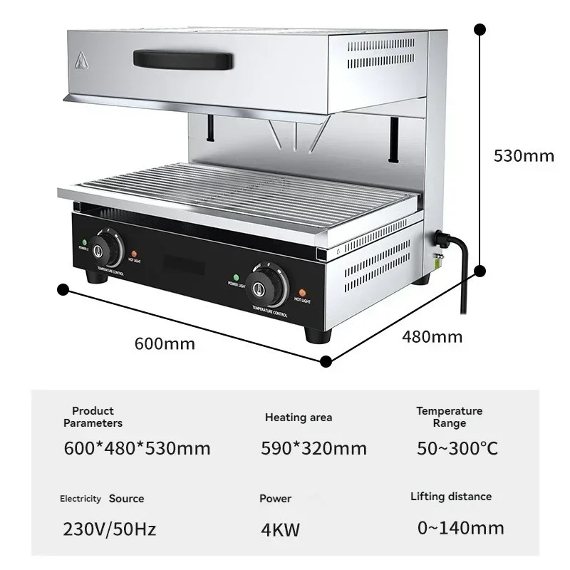 Home Electric 600S 4KW Elevating Electric Noodle Oven Commercial Electric Japanese Underside Fire Drying Oven Grill Western Noo