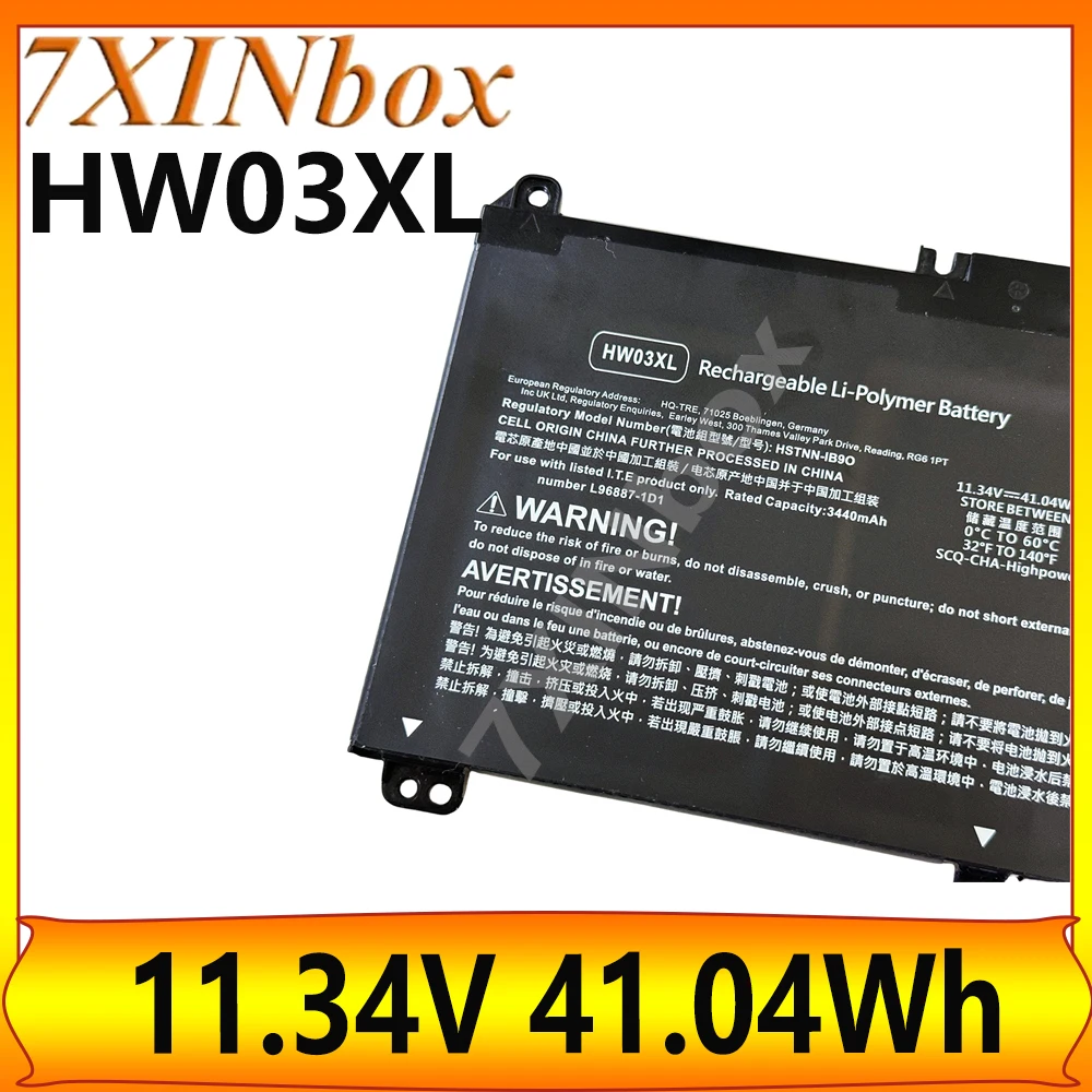 

7XINbox HW03XL 11.34V 41.04Wh Laptop Battery For HP Pavilion 15-eh 15-eh0000 17-CN 17-CN0000 17-CP 17-CP0000 17z-CP0000 Series