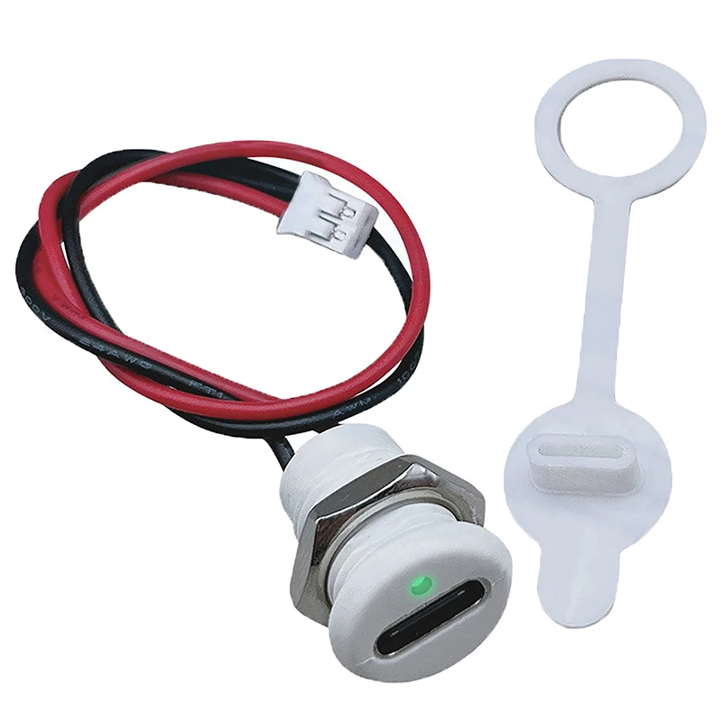 USB-C 2Pin High Current Charging Socket PH2.0 Nut Snap Lock Waterproof Female Connector Jack TYPE-C Female Waterproof Connector