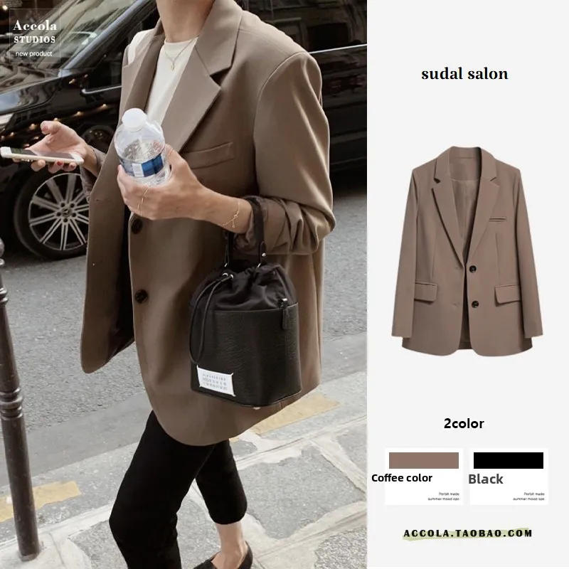 

Женский костюм карамельного цвета Jaet, весенне-осенний свободный дизайн Briti Sle, корейская версия, ранняя осень, модная верхняя одежда