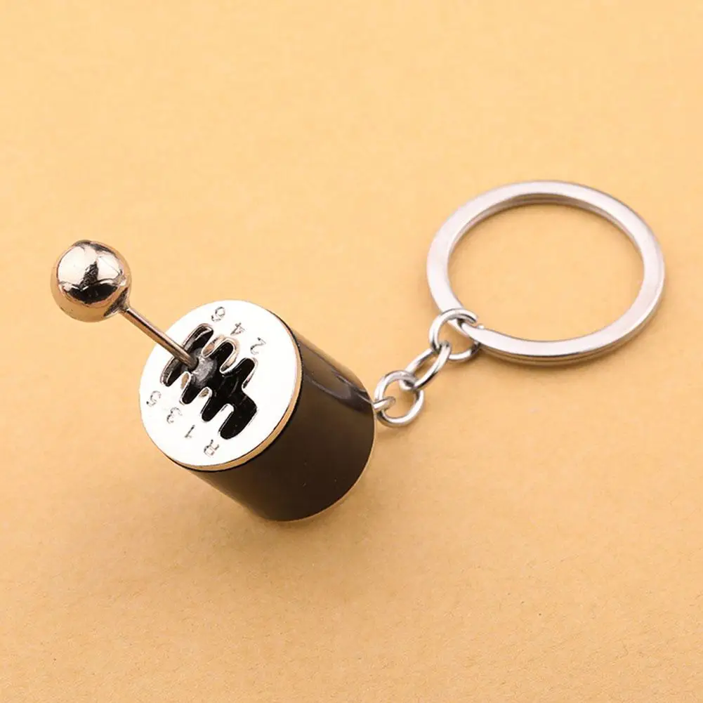 New 1pcs High-looking Creative Car 6 Speed Gear Head Keychain Manual Transmission Lever Metal Key Metal Pendant