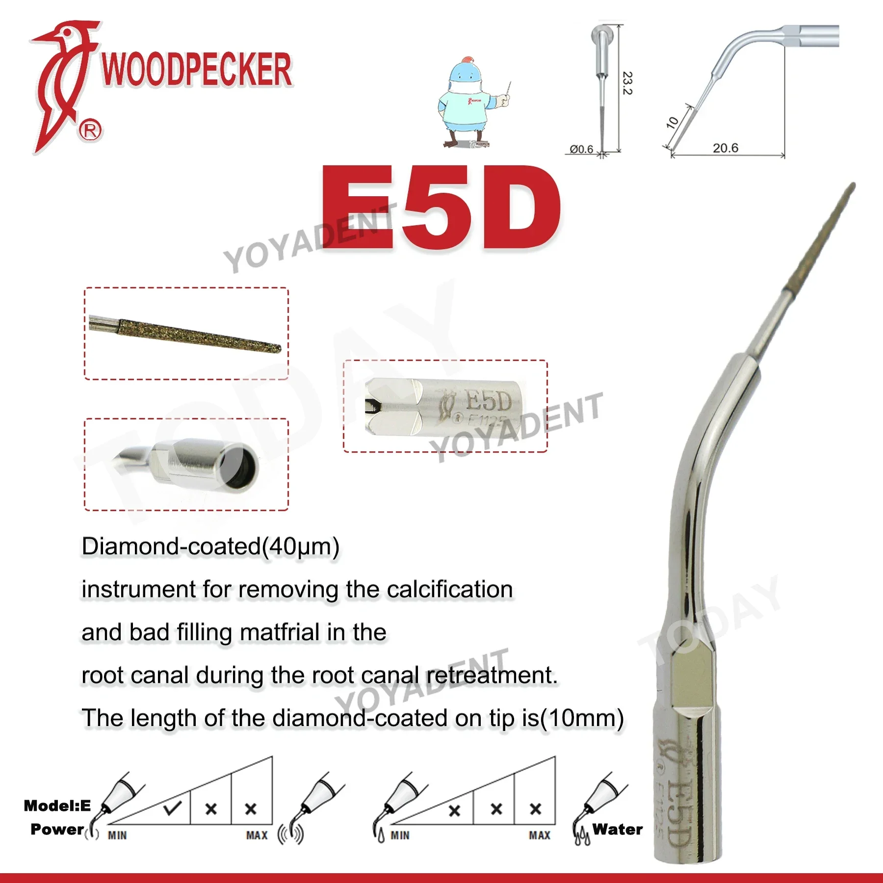 Specht Tandheelkundige Ultrasone Piezo Scaler Handstuk LED HW-5L Scaling Tips Fit UDS EMS Ultrasone Scaler Tandheelkundige Gereedschappen