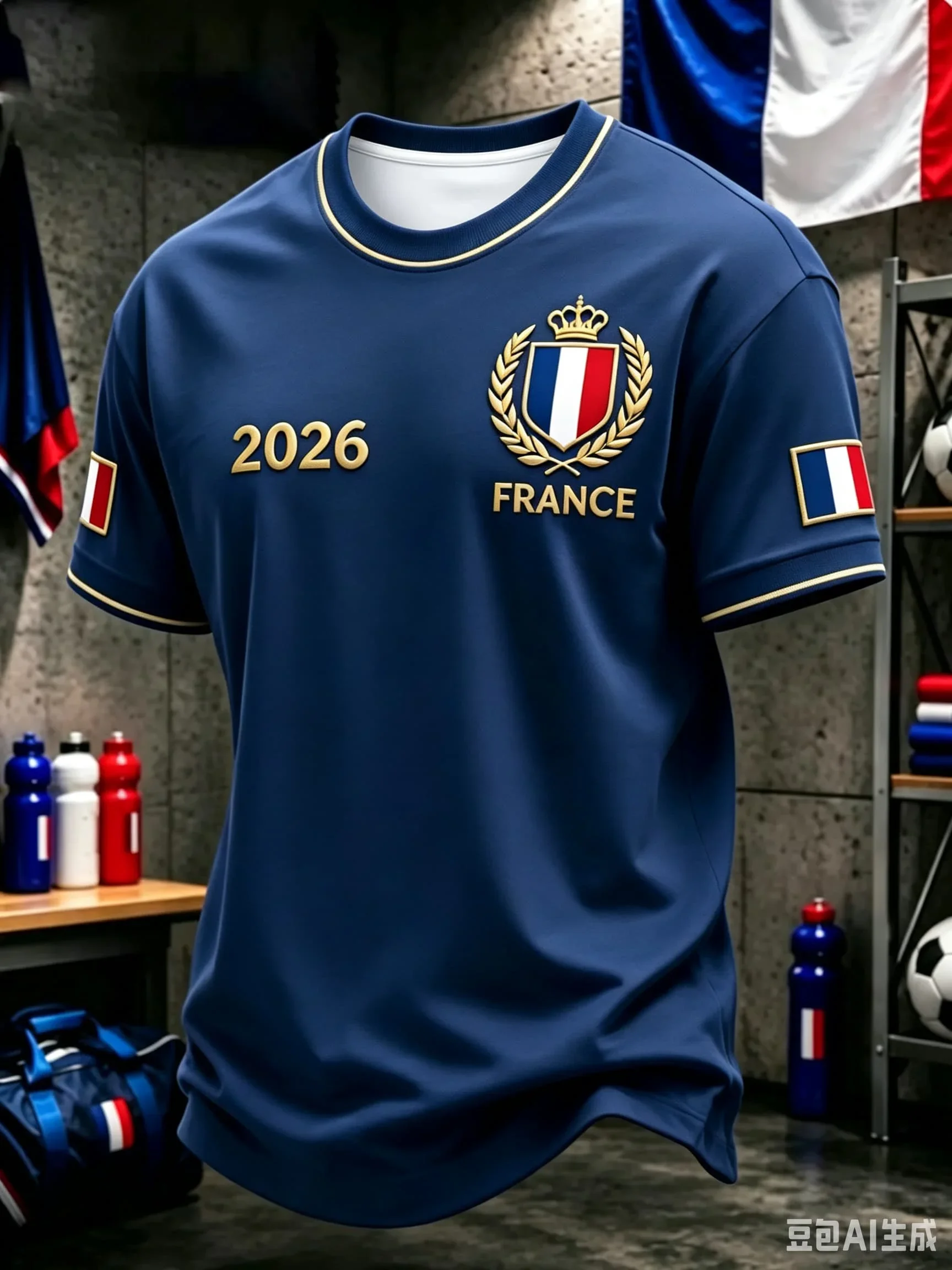 Neues Herren 3D Frankreich Hahn T-Shirt, Bedrucktes Kurzarm-Fußballtrikot der französischen Nationalmannschaft, Sommer Casual Flaggen-Streetwear-Oberteil – Detail 8