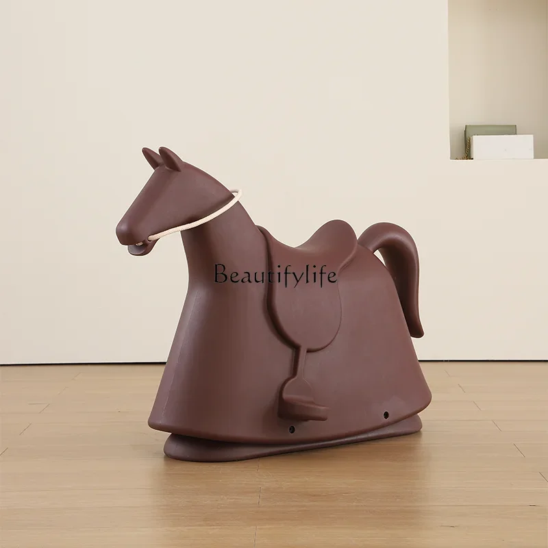 Nordic rocking horse creative stool pony chair animal modeling rocking chair