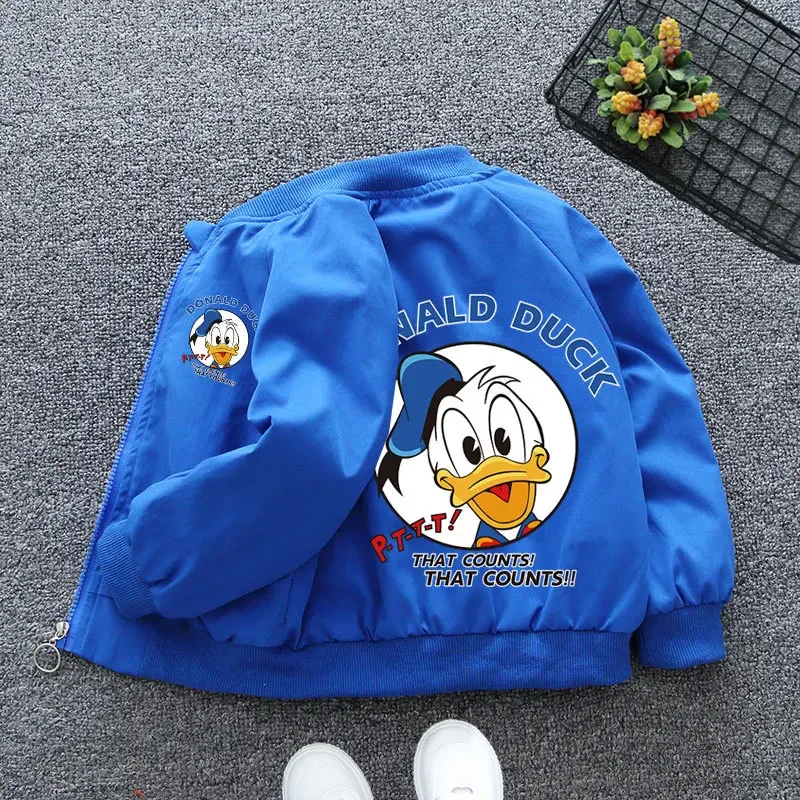 2024 Autumn Baby Girls Boys Cartoon Donald Duck Jacket Coats Children's Hoodie Windproof  Outerwear Kids Tops Jacket Clothes