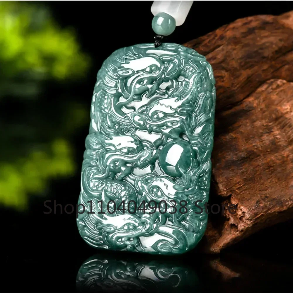 

100% Natural Old Material A Jade Pendant with Blue Faucet Brand Men and Women's Jade Necklace Cheap Things Jade Jewelry