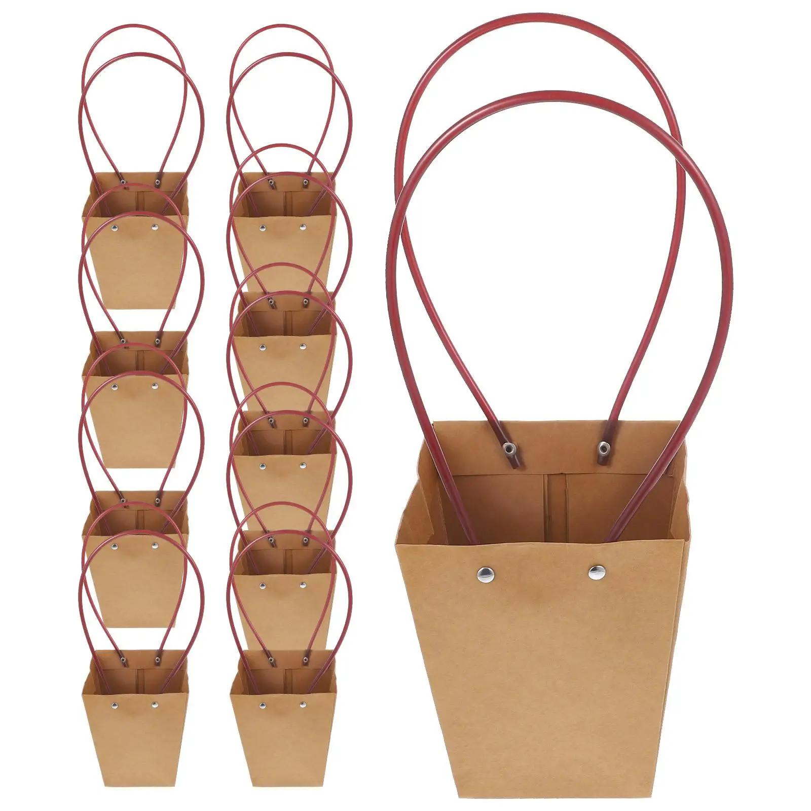 

10 Pcs Medium Size Waterproof Paper Tote Bags for Flowers Flower Pouch Gift Boxes Decor Durable Packaging