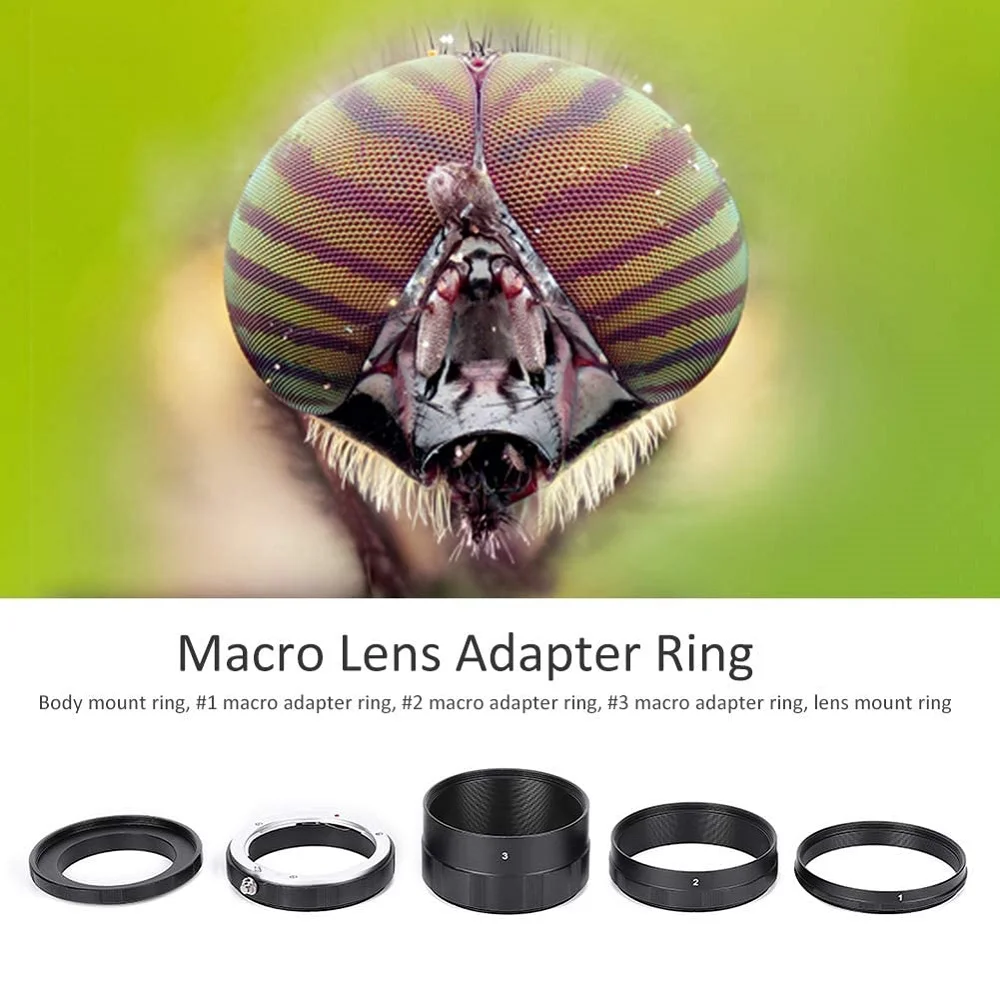 Mcoplus Metal Manual Macro Extension Tube Ring for Canon 760D 700D 90D 80D 70D 5D 6D 7D 1300D Rebel T6 T7 T5 T8i T7i T6i T6s T5i
