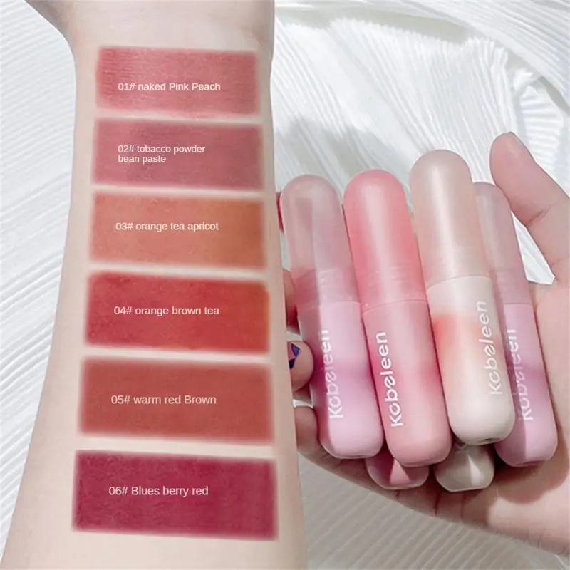 Lipgloss Velvet Matte 6 Color Cosmetics Lip Mud Long LastingLips Makeup Red Lip Tint Silky Smooth Lipstick Soft Mist