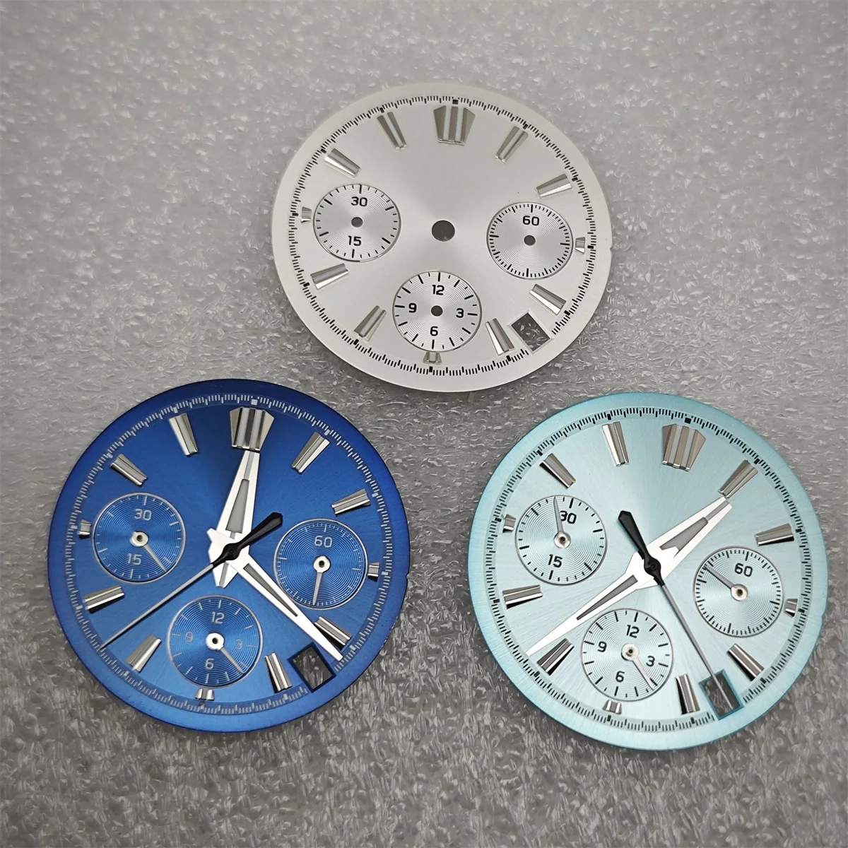 VK63 Watch Dial 29.5mm BGW9 Dial with Ice Blue Blue for VK63 Quartz Hand Movement Accessories VK63 Hands Quartz Movement Parts