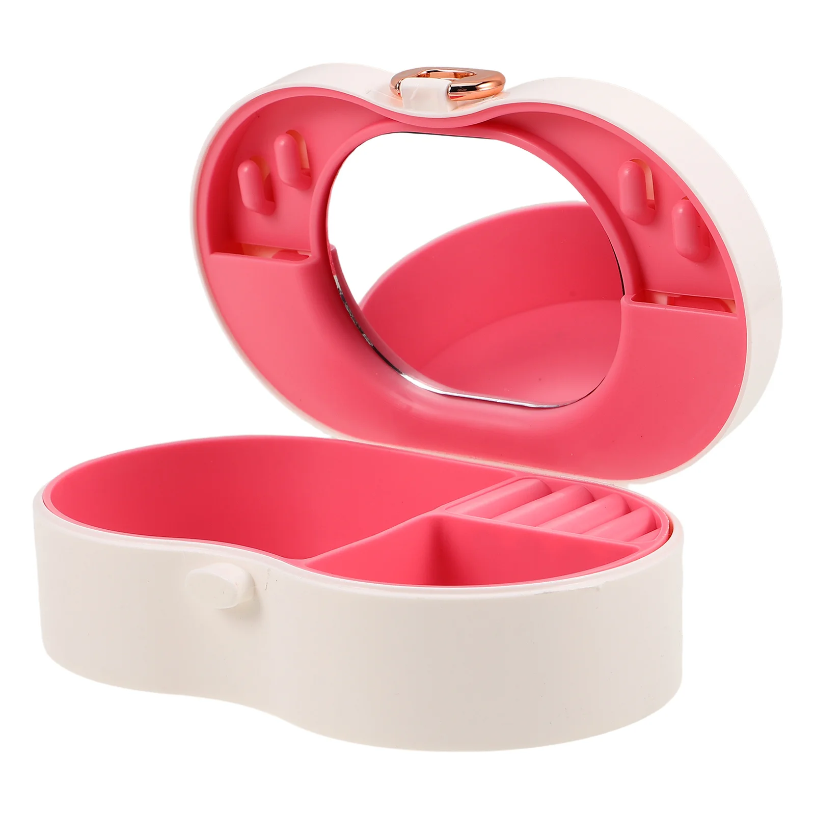 

Girls Portable Butterfly Makeup Case Built-in Mirror Compartment Storage Elegant Bow Design Princess Organizer Pretend