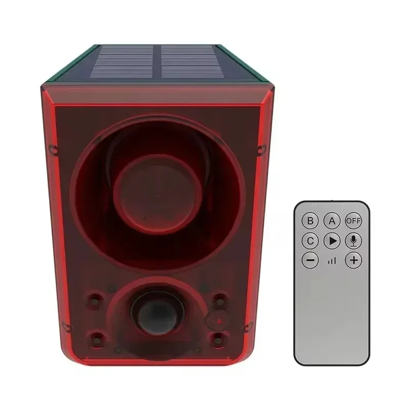 

129DB сигнализация с датчиком движения с дистанционным управлением для фермы, двора, сада, гаража, сарая с наружным солнечным детектором движения
