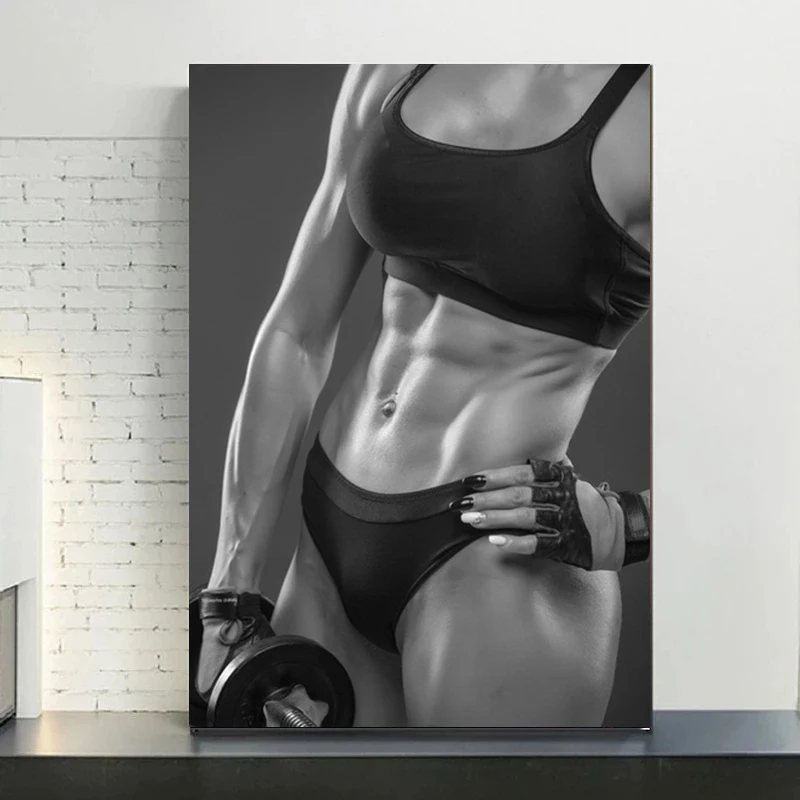 Bodybuilding Fitness Inspirational Strength Muscles Women Print Art Canvas Poster For Living Room Decor Home Wall Picture