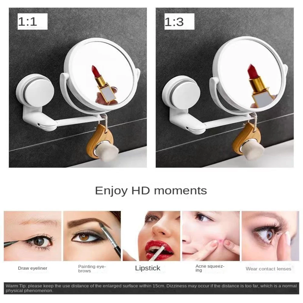 مرآة مكياج مكبرة مزدوجة الجانب، مرآة طاولة تزيين قابلة للدوران عالية الوضوح، 3X، مرآة زينة قابلة للطي