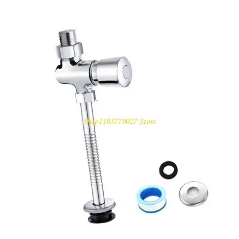 C4DF Water Saving Delayed Shutoff Urinal Valves with Anti Corrosion Manual Press Urinal Flushing Valves for House Bathroom