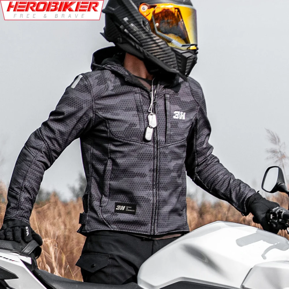 Motorcycle Jacket Men Casual Cycling Jacket Motocross Racing Jacket Breathable Moto Riding Waterproof Four Season Reflective